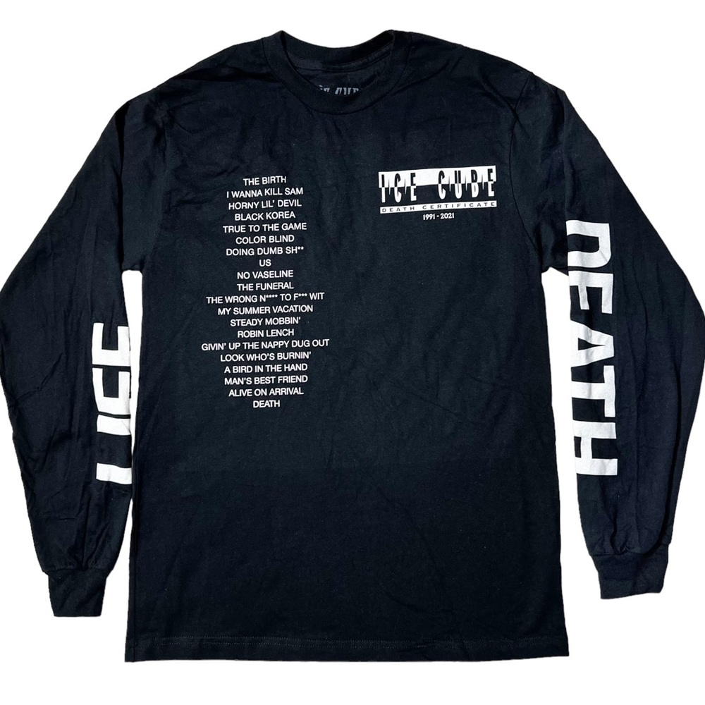 NWOT Ice Cube Death Certificate Album 20th Anniv Graphic L/S T-Shirt Unisex M